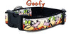 Goofy dog collar handmade adjustable buckle collar 1" wide or leash fabric Petcollarshandmade