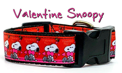 Snoopy Valentine dog collar handmade adjustable buckle 1