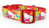 Hello Kitty Christmas dog collar Handmade adjustable buckle collar 1" wide or leash