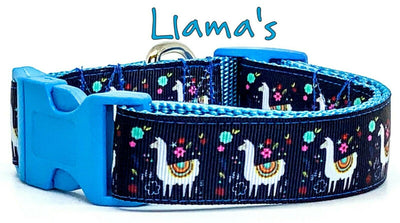 Llamas Dog collar handmade adjustable buckle collar 1