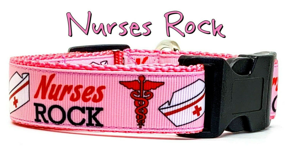 Nurses Rock dog collar handmade adjustable buckle collar 1 nurses-rock-dog-collar-handmade-adjustable-buckle-collar-1-wide-or-le-furrypetbeds