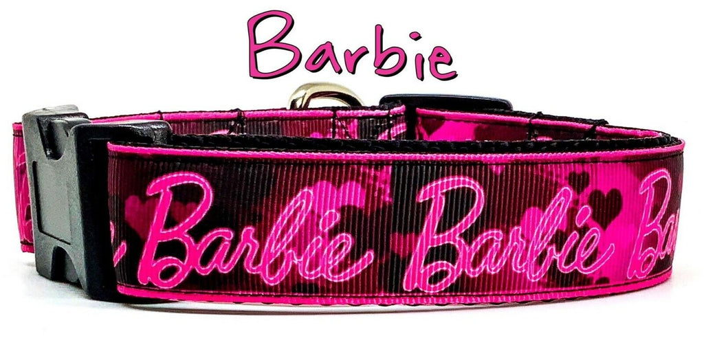 Barbie dog collar handmade adjustable buckle collar 1 or 5/8wide or