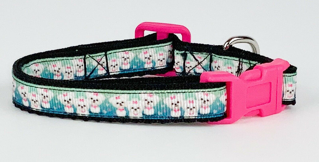 Puppies cat & small dog collar 1/2" wide adjustable handmade bell Or leashes - Furrypetbeds