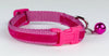 Pink Velvet cat & small dog collar 1/2" wide adjustable handmade bell leash - Furrypetbeds