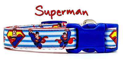 Superman dog collar handmade adjustable buckle collar 5/8