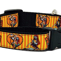 Nightmare Before Christmas dog collar handmade adjustable buckle collar 1"wide - Furrypetbeds