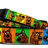 Scooby Doo dog collar handmade adjustable buckle collar 1" or 5/8"wide or leash