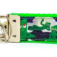 Gumby & Pokey Key Fob Wristlet Keychain 1"wide Zipper pull Camera strap handmade - Furrypetbeds
