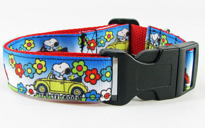 Snoopy VW car dog collar handmade adjustable buckle collar 1