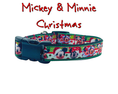 Mickey Christmas dog collar handmade adjustable buckle collar 5/8