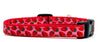 Strawberry cat or small dog collar 1/2" wide adjustable handmade bell or leash
