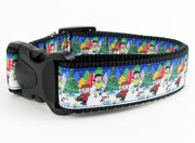 Peanuts Christmas dog collar Handmade adjustable buckle collar 1" wide or leash Petcollarshandmade