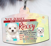 New Jersey Drivers License Pet ID tags Dog Tag Personalized Pet ID Tag aluminum Petcollarshandmade