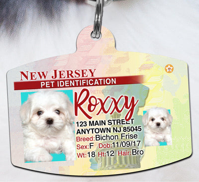 New Jersey Drivers License Pet ID tags Dog Tag Personalized Pet ID Tag aluminum Petcollarshandmade