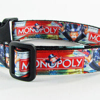 Monopoly dog collar handmade adjustable buckle collar 1" wide or leash game