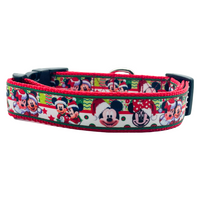 Mickey Christmas dog collar handmade adjustable buckle 1" or 5/8" wide or leash