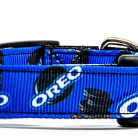 Oreo dog collar handmade adjustable buckle 1" or 5/8"wide or leash cookie Petcollarshandmade