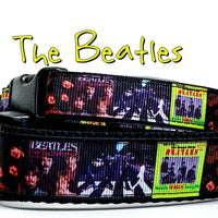 The Beatles dog collar handmade adjustable buckle 1" or 5/8" wide or leash Petcollarshandmade