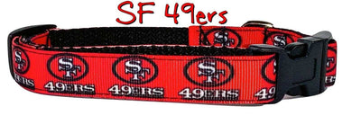 SF 49ers dog collar handmade adjustable buckle collar 5/8