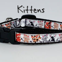 Kittens cat or small dog collar 1/2" wide adjustable handmade bell or leash Petcollarshandmade