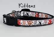 Kittens cat or small dog collar 1/2" wide adjustable handmade bell or leash Petcollarshandmade