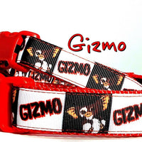 Gizmo dog collar handmade adjustable buckle collar 5/8" wide or leash Gremlins Petcollarshandmade