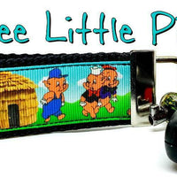 Three Little Pigs Key Fob Wristlet Keychain 1 1/4"wide Zipper pull Camera strap - Furrypetbeds