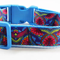 Paisley dog collar handmade adjustable buckle collar 1" wide or leash Petcollarshandmade