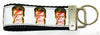 David Bowie Key Fob Wristlet Keychain 11/4"wide Zipper pull Camera strap - Furrypetbeds