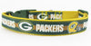 Green Bay Packers dog collar adjustable buckle football 1" or 5/8" wide or leash