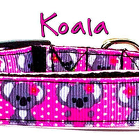 Koala Bear dog collar handmade adjustable buckle collar 5/8" wide or leash