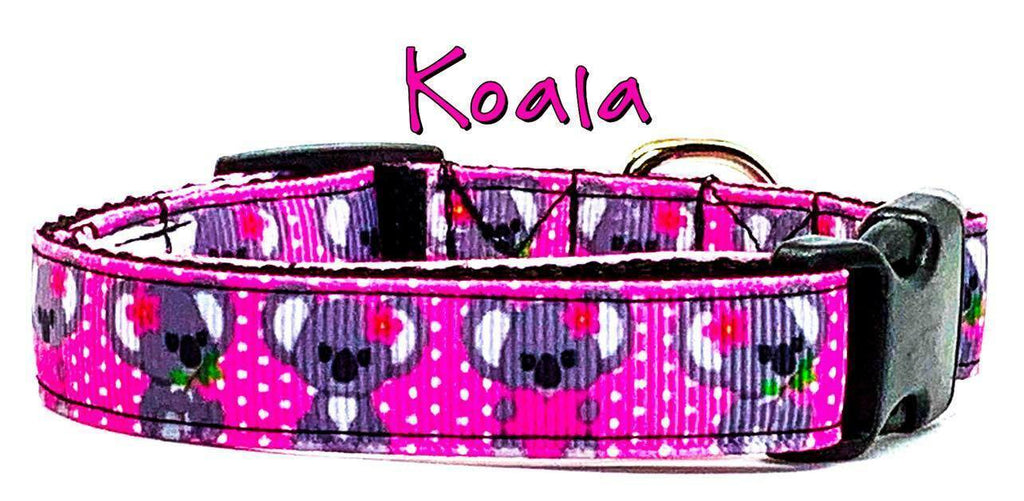 Koala Bear dog collar handmade adjustable buckle collar 5/8" wide or leash