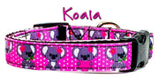 Koala Bear dog collar handmade adjustable buckle collar 5/8" wide or leash Petcollarshandmade