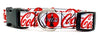 Coca Cola Dog collar handmade adjustable buckle collar 5/8" wide leash fabric
