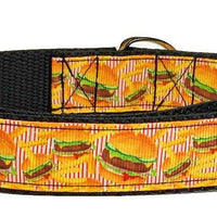 Hamburgers & Fries Dog collar handmade adjustable buckle collar 1" wide or leash - Furrypetbeds
