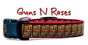 Guns N Roses dog collar handmade adjustable buckle collar 5/8" wide or leash Petcollarshandmade