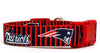 Patriots dog collar handmade adjustable buckle collar 1" wide or leash football Petcollarshandmade