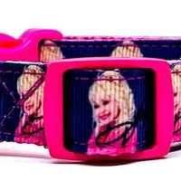 Dolly Parton dog collar handmade adjustable buckle 5/8"wide Country Singer
