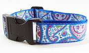 Paisley dog collar handmade adjustable buckle collar 1"wide or leash Petcollarshandmade