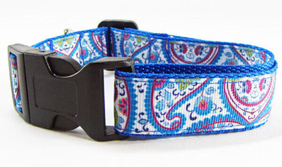 Paisley dog collar handmade adjustable buckle collar 1