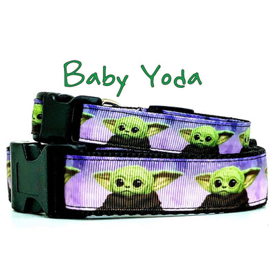 Baby Yoda dog collar handmade adjustable buckle 1