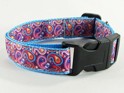 Paisley dog collar handmade adjustable buckle collar 1