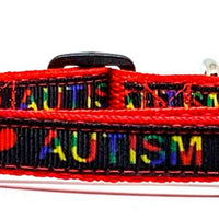 Autism cat or small dog collar 1/2" wide adjustable handmade bell or leash - Furrypetbeds