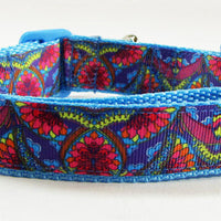 Paisley dog collar handmade adjustable buckle collar 1" wide or leash Petcollarshandmade