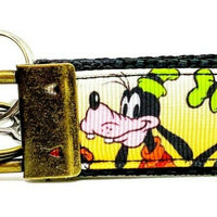 Goofy Key Fob Wristlet Keychain 1"wide Zipper pull Camera strap handmade - Furrypetbeds