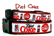 Diet Coke dog collar handmade adjustable buckle collar 1"or 5/8" wide or leash Petcollarshandmade