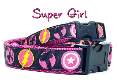 Supergirl dog collar handmade adjustable buckle 1