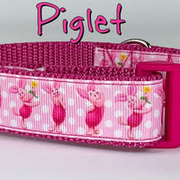 Piglet dog collar handmade adjustable buckle collar 1" wide or leash