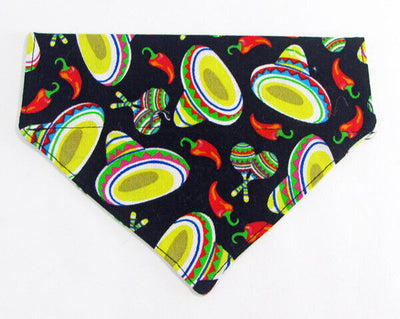 Mexican hat Dog Bandana, Over the Collar dog bandana, Dog collar bandana puppy Petcollarshandmade