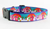 Care Bears dog collar handmade adjustable buckle collar 1" wide or leash fabric Petcollarshandmade